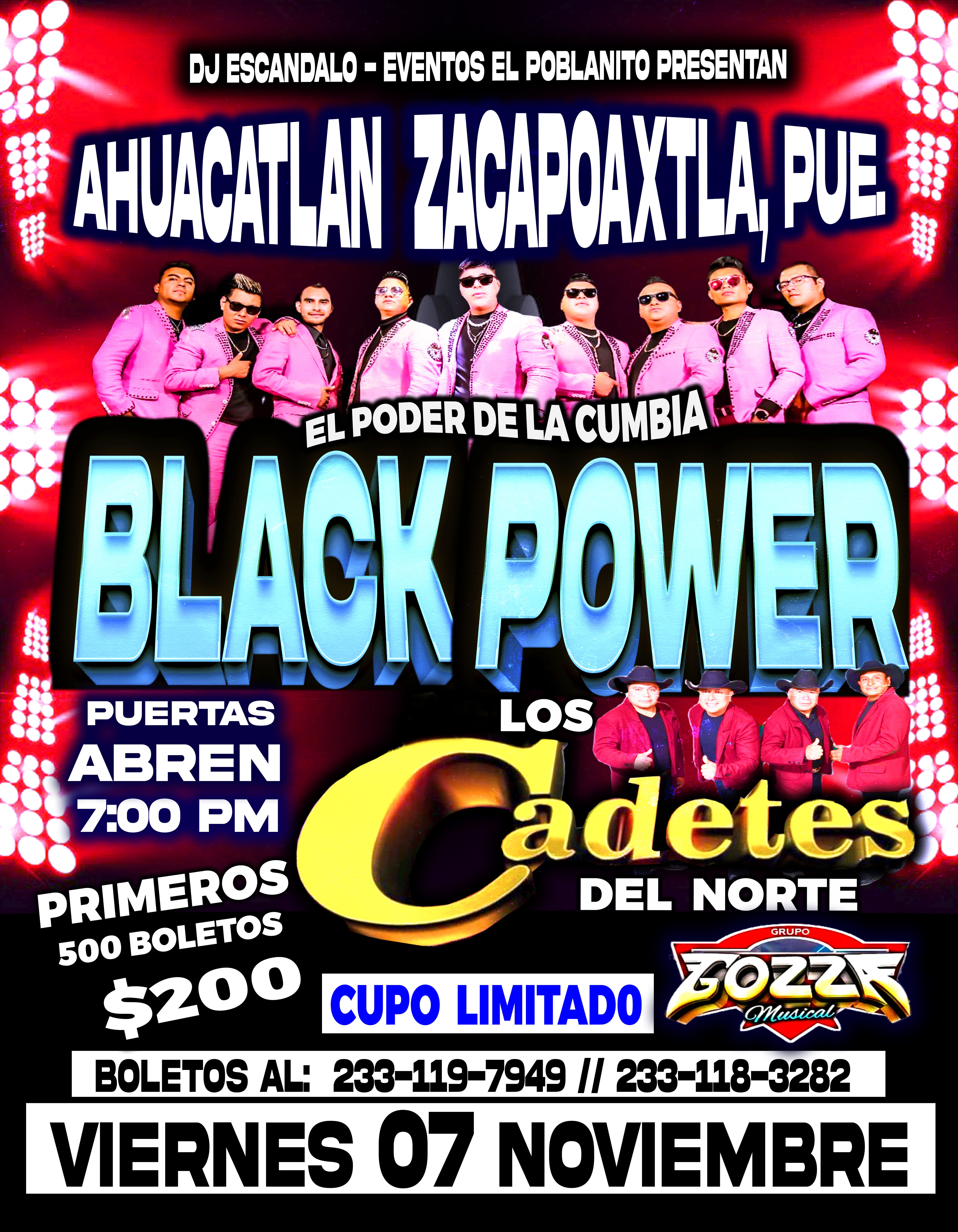 BLACK POWER, CADETES, GOZZA MUSICAL