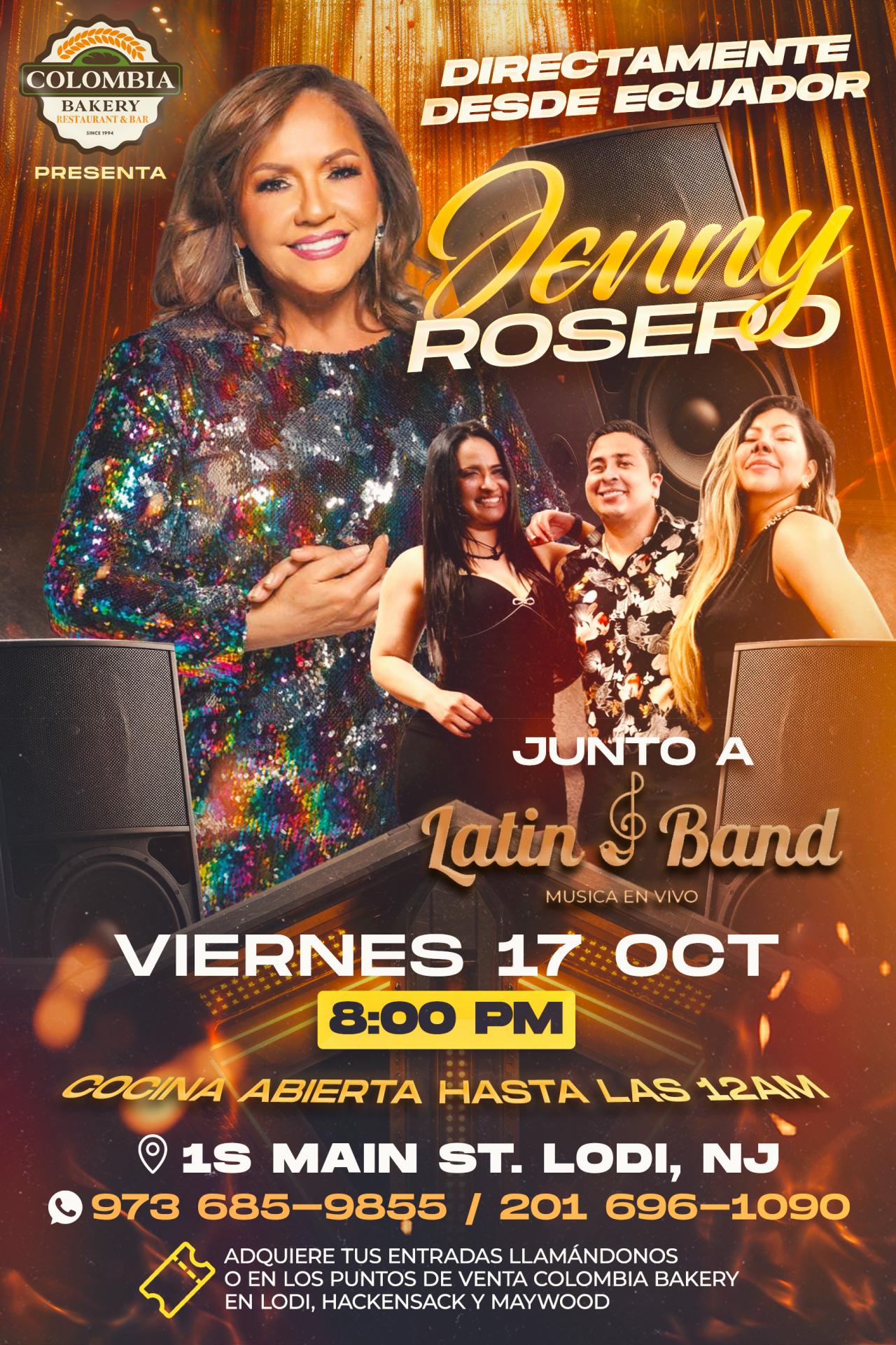 JENNY ROSERO JUNTO A LATIN BAND