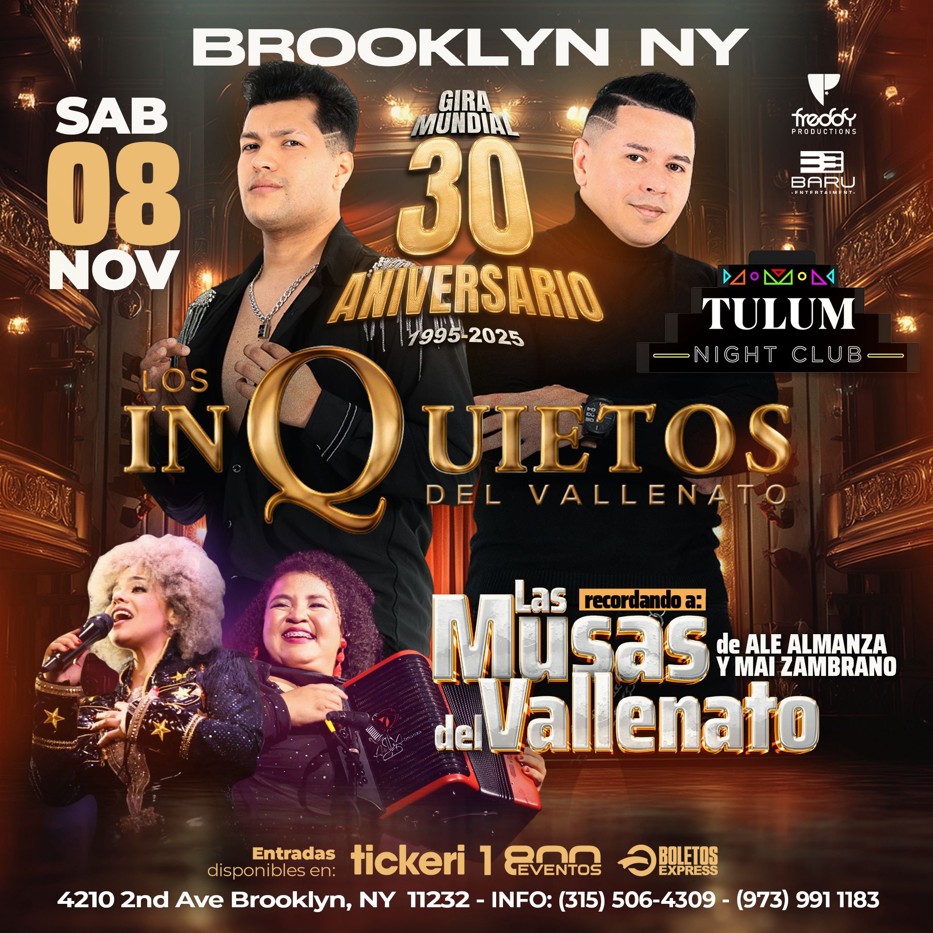 Los Inquietos del Vallenato – 30 Aniversario Tour | BROOKLYN, NY