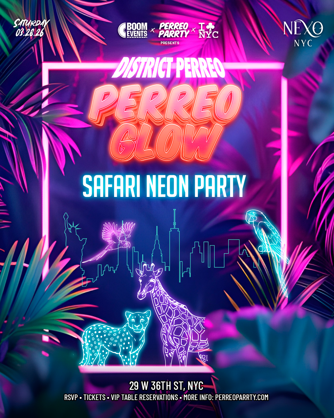 PERREO GLOW: Safari Neon Reggaeton Party at NEXO NYC