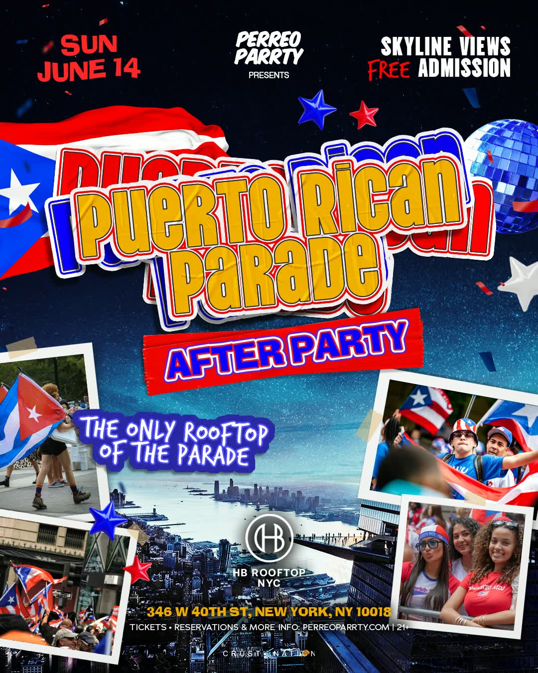 Rooftop Puerto Rican Parade After Party Skyline Views Perreo Parrty